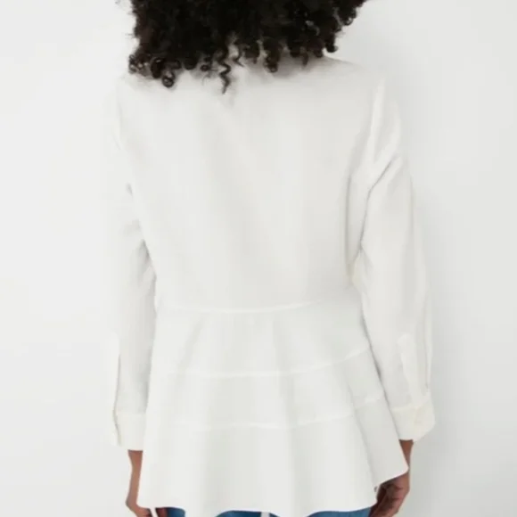 Pomander Place Ashlen Blouse White Size L Flowy Button-Down Top Closet Staple - Picture 4 of 13
